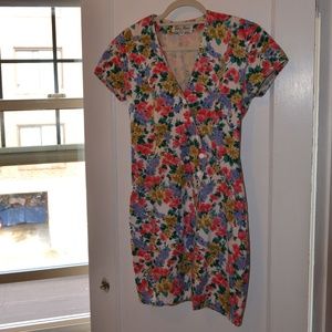 Vintage Floral 80's Body con Dress
